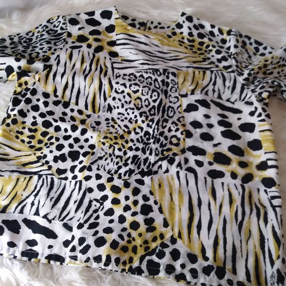 🌷Jordan Leopard 80s 90s Retro boxy fit blouse top - Picture 7 of 8